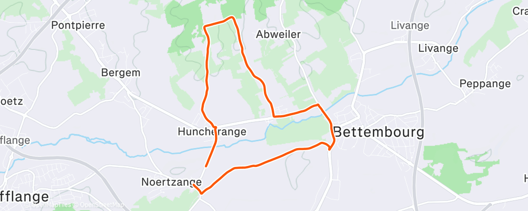 Map of the activity, Lauf am Nachmittag