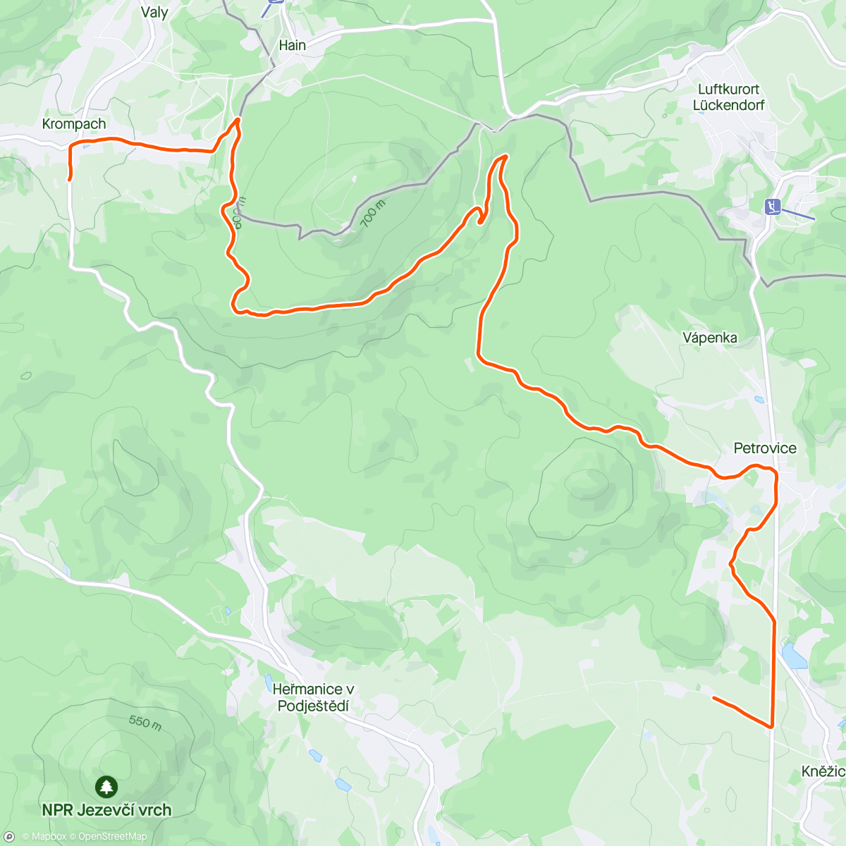 Mapa de la actividad, Afternoon Na Jedno 🐺 Trail Run