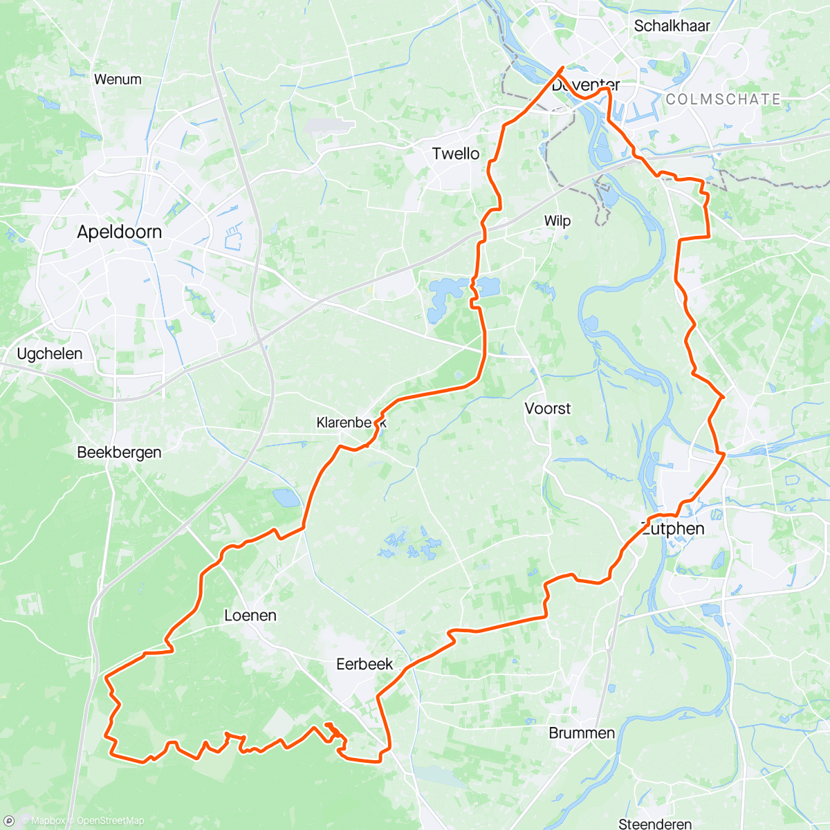 Map of the activity, Rondje regen