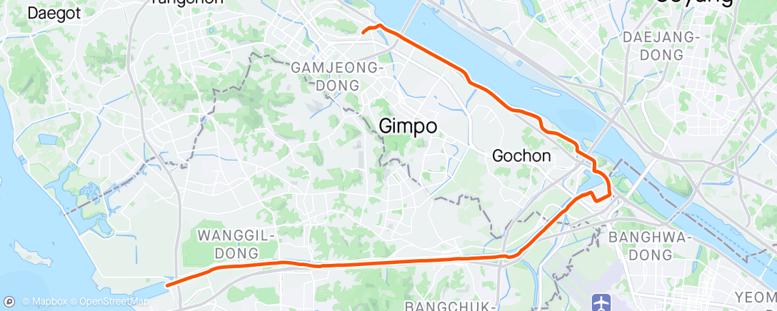 Map of the activity, 멋페 - 김포에서 정서진