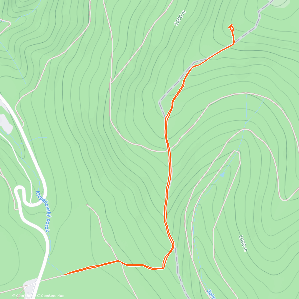 Карта физической активности (Zatracený Kameny)
