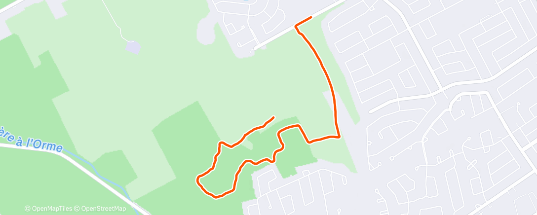Map of the activity, Morning trail run