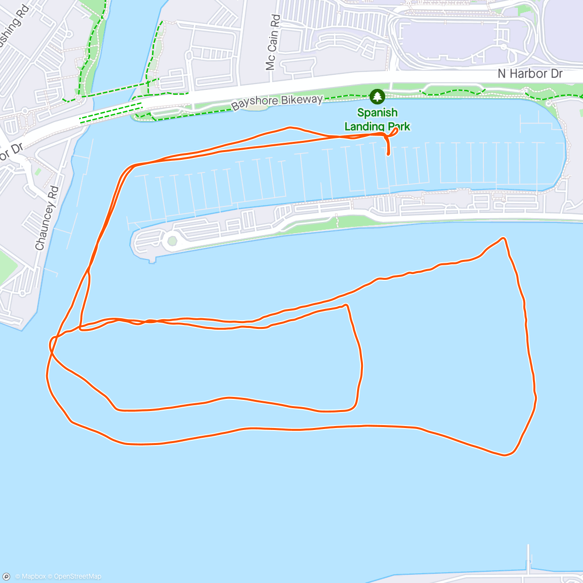 Map of the activity, Evening Sail