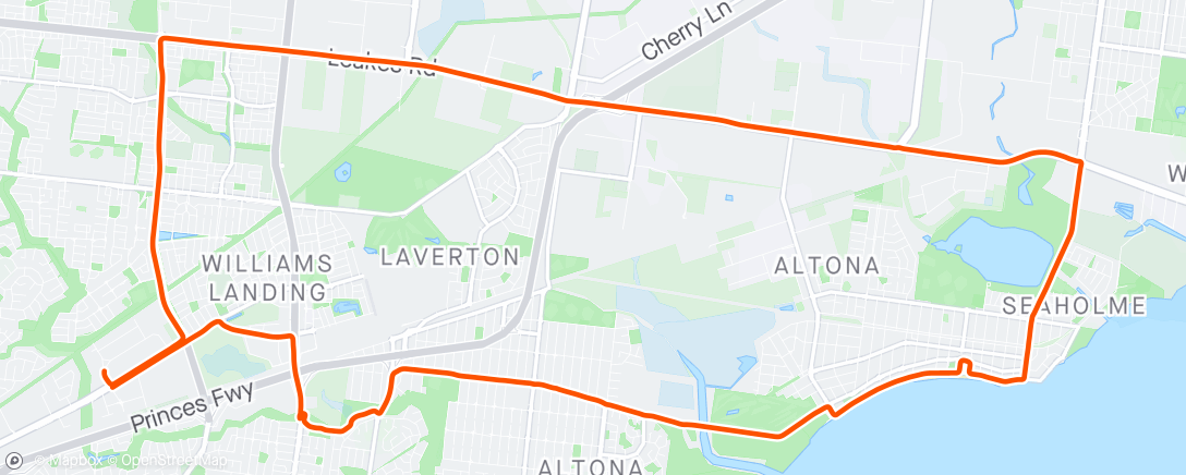 Map of the activity, Altona.  Had  a slow puncture managed to get back with just topping up with air