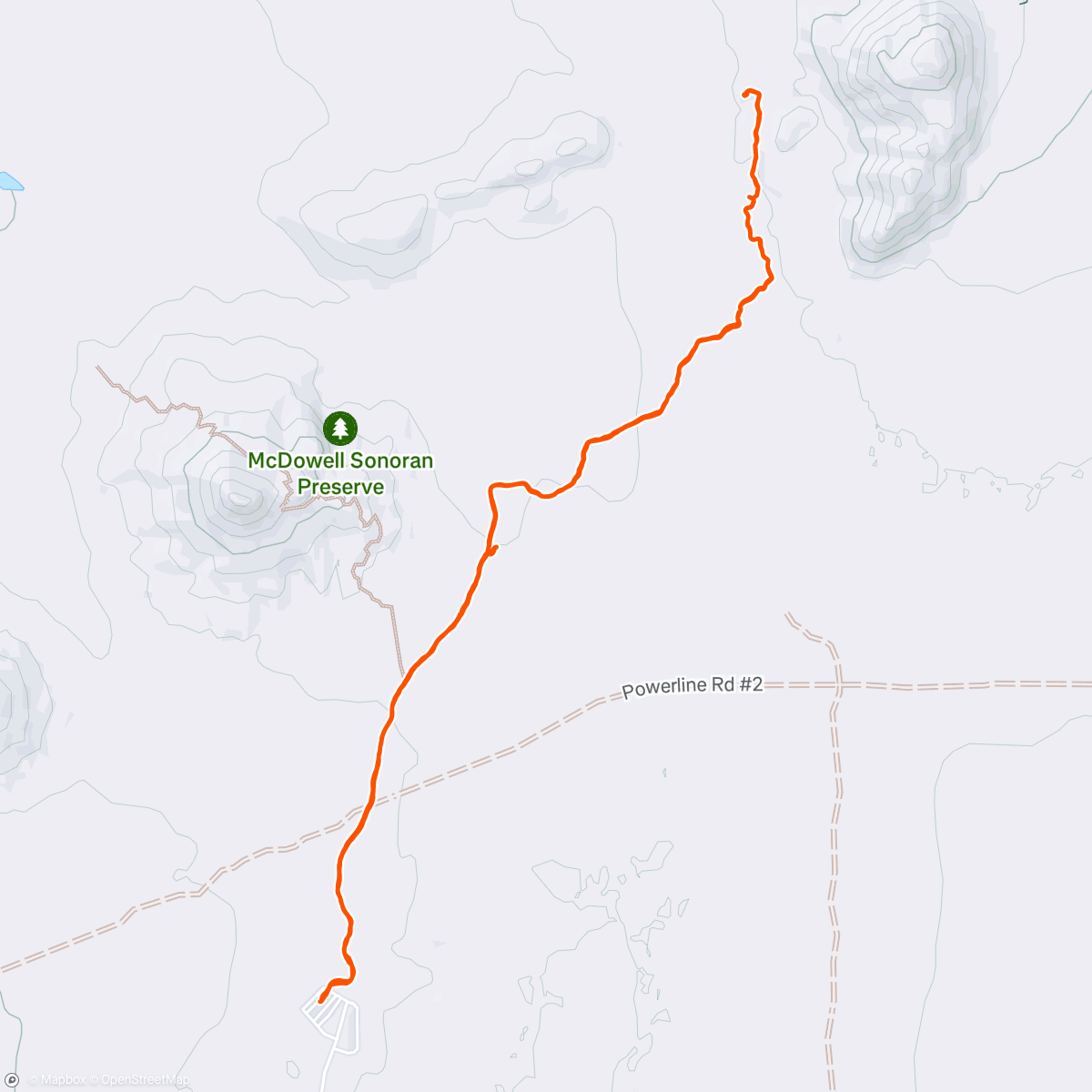 Map of the activity, Browns ranch hike