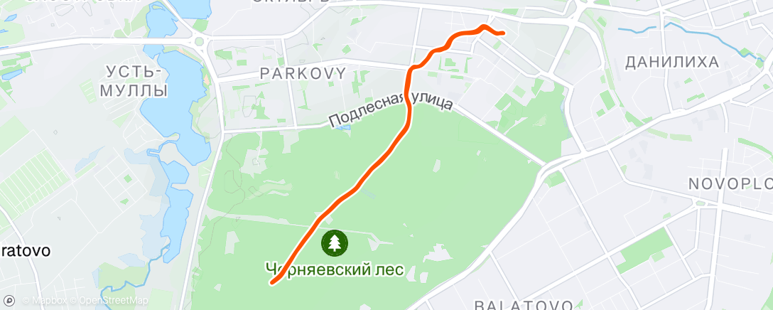 Map of the activity, Вечерний забег