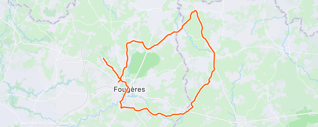 Map of the activity, Sortie velo dans la brume