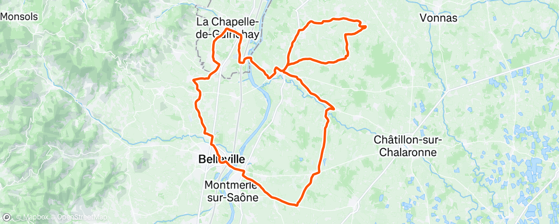 Carte de l'activité Sortie vélo dans l'après-midi