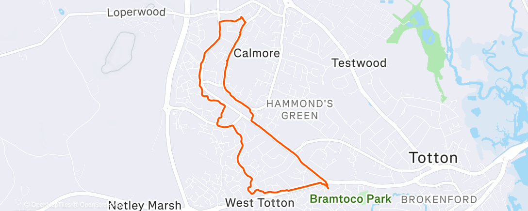 Map of the activity, Afternoon Run