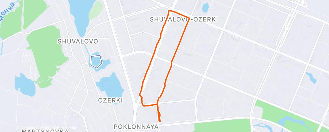 Map of the activity, Дневная прогулка