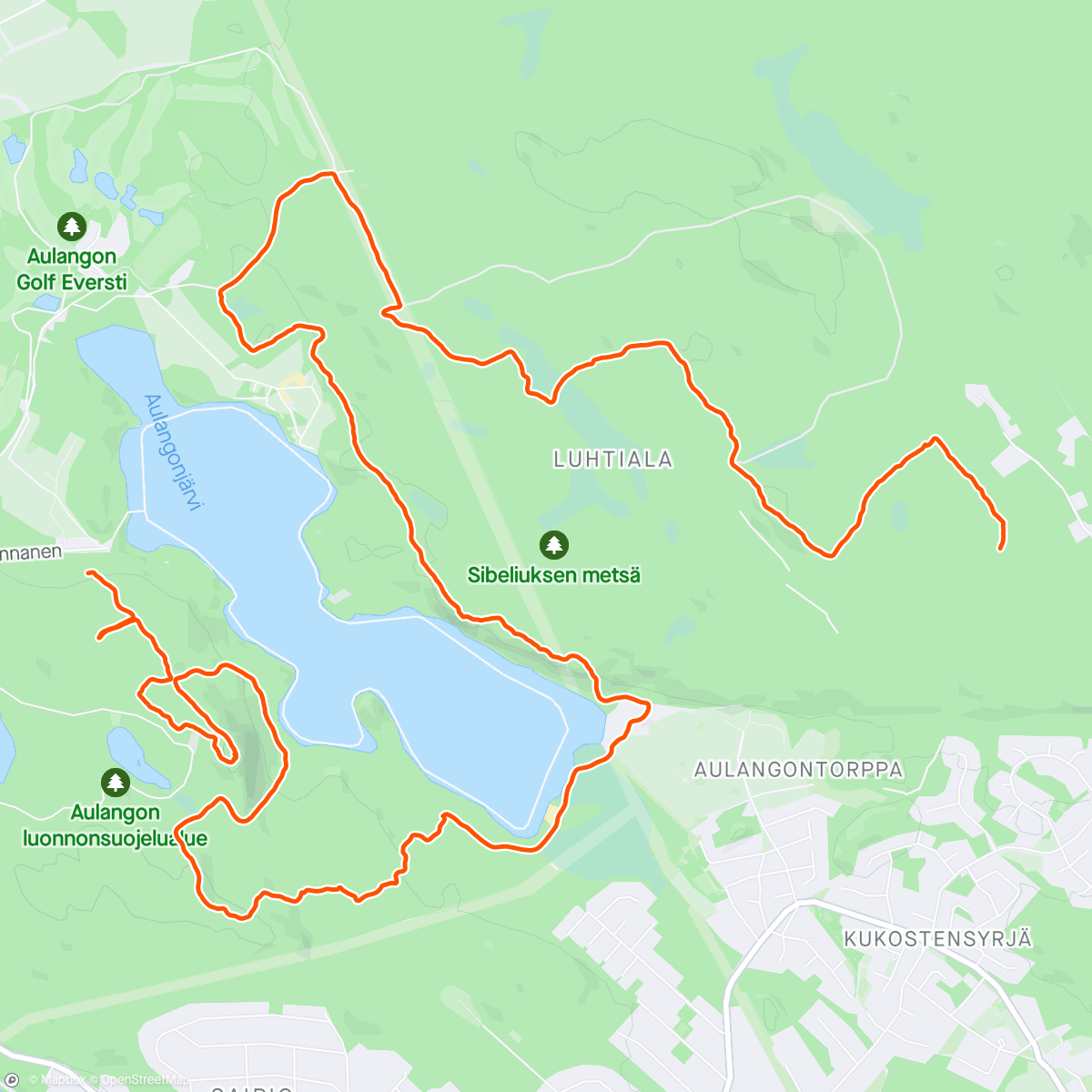 アクティビティ「Morning Trail Run, lenkin loppuosa」の地図