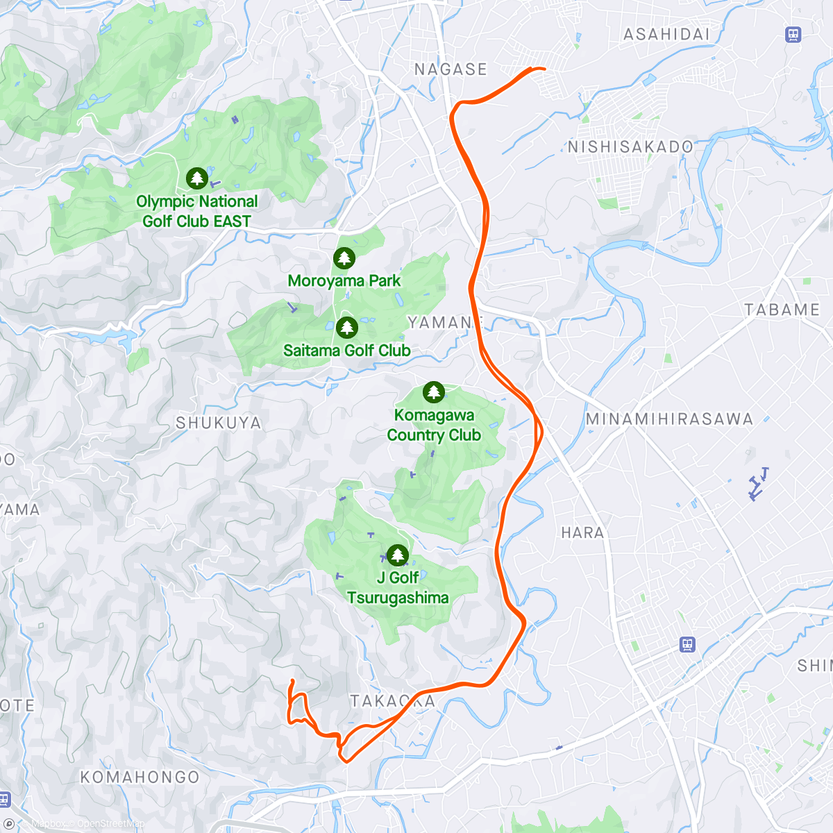 Map of the activity, 4/21 ふらっと⛰️日和田山16K