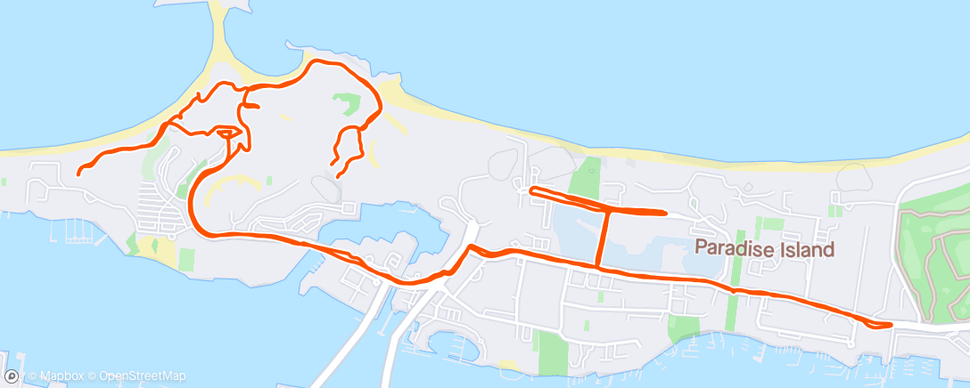 Map of the activity, Bahamian 4x400m tryouts