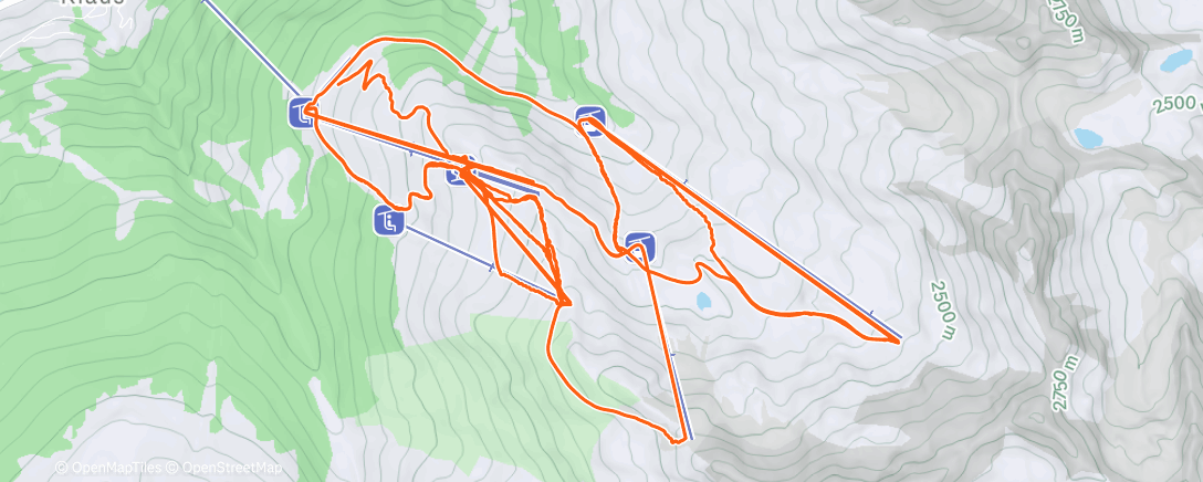 Map of the activity, Skiabfahrt am Morgen