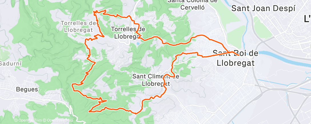 Map of the activity, Afternoon Mountain Bike Ride
