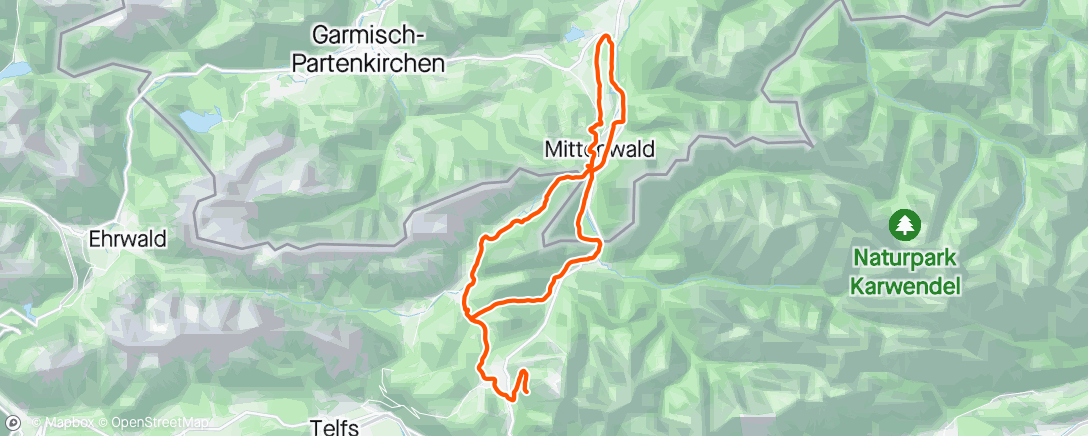アクティビティ「Day 11 Austria … more miles today and more climbing too ending up at the Reitherjoch Alm for a well deserved beer 🍺 MTB with wifey」の地図
