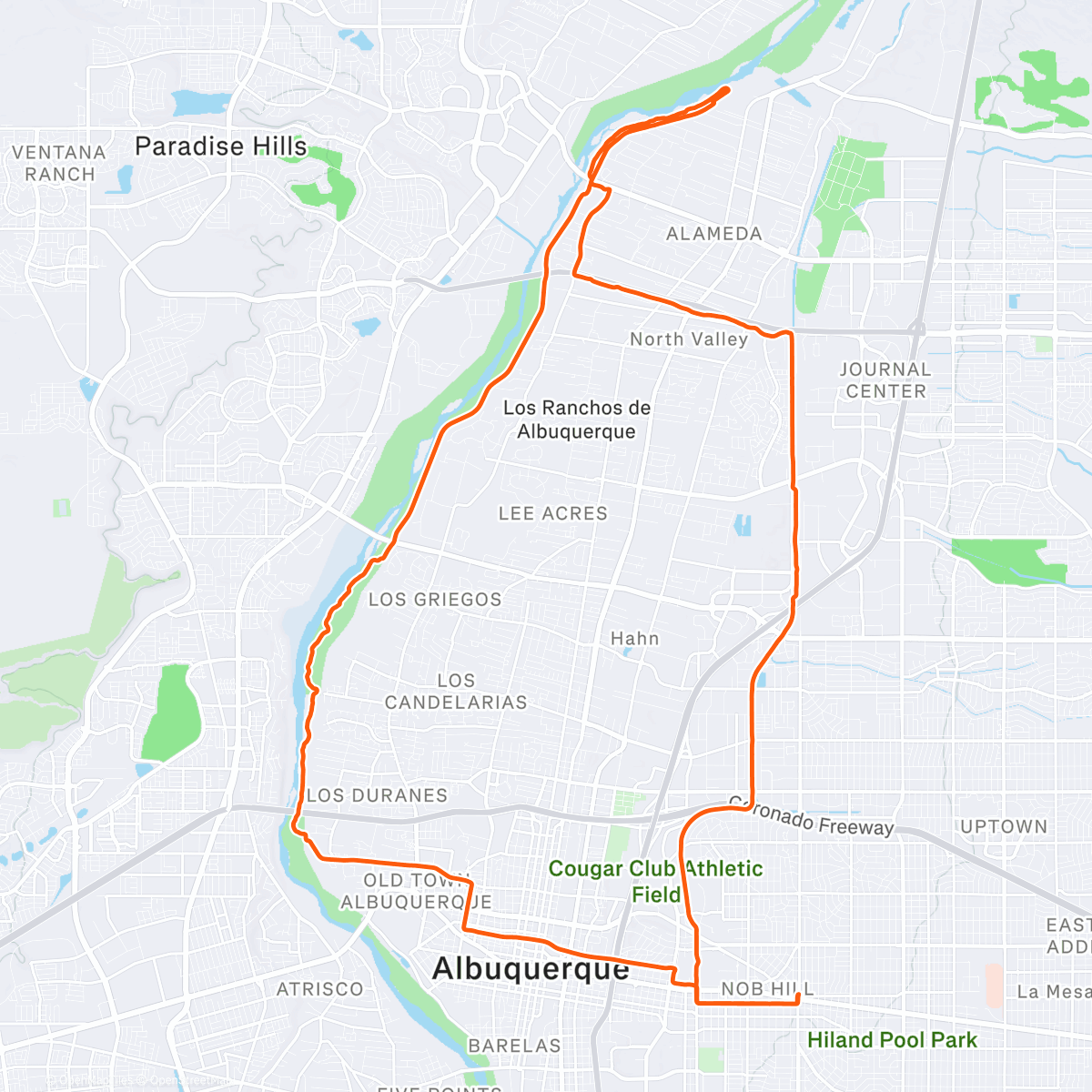 Map of the activity, Blazej & Ben’s Bosque Boogie