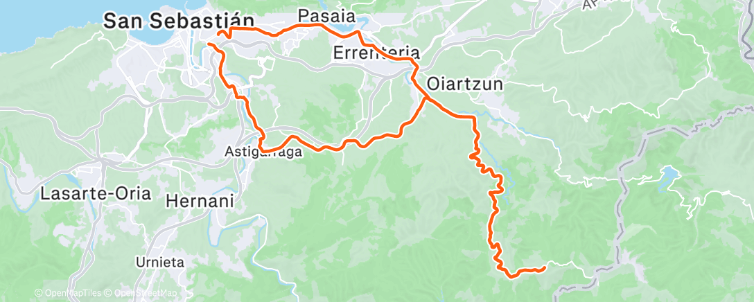 Map of the activity, Lunch Ride
