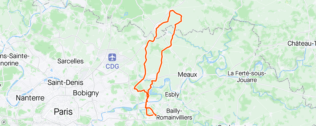 Map of the activity, Afternoon Ride