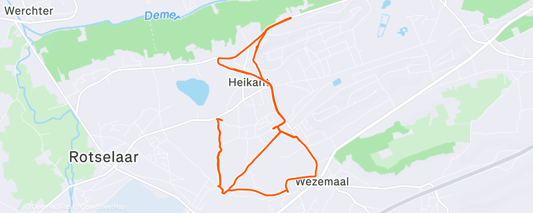 Map of the activity, Afternoon Run