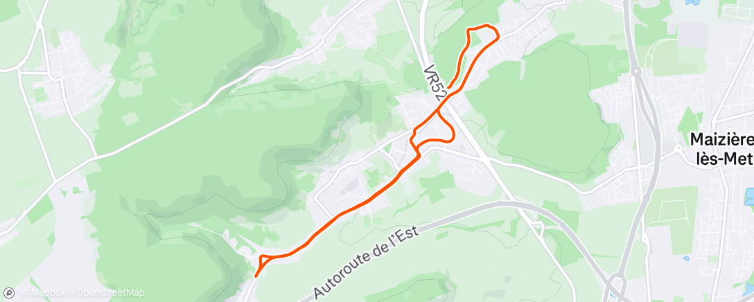 Map of the activity, Course à pied dans l'après-midi