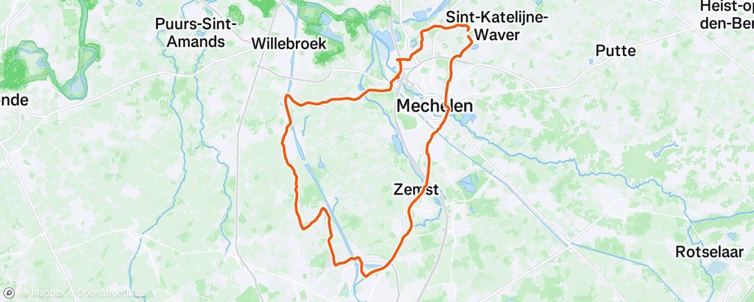 Map of the activity, Lunch Ride