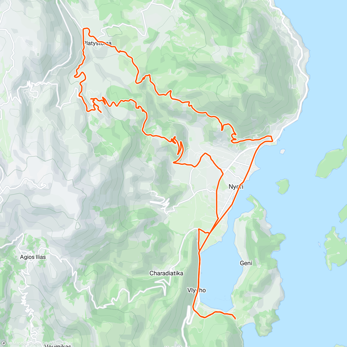 Map of the activity, Lefkada