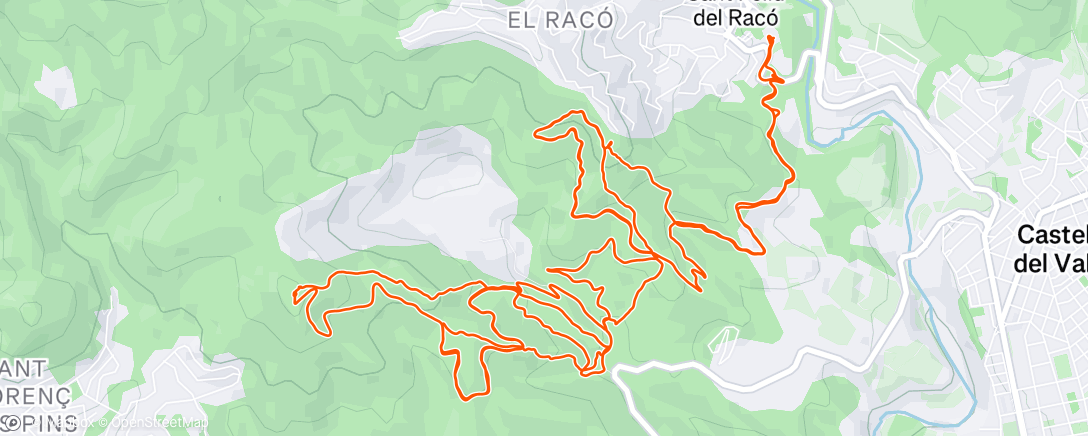 Mapa de la actividad, Vuelta en bicicleta de montaña matutina