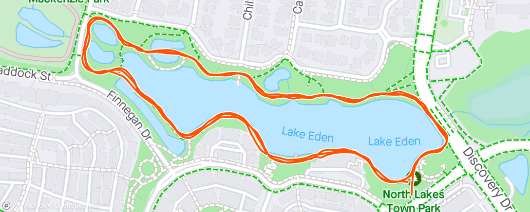 Mapa de la actividad (North Lakes parkrun/walk)
