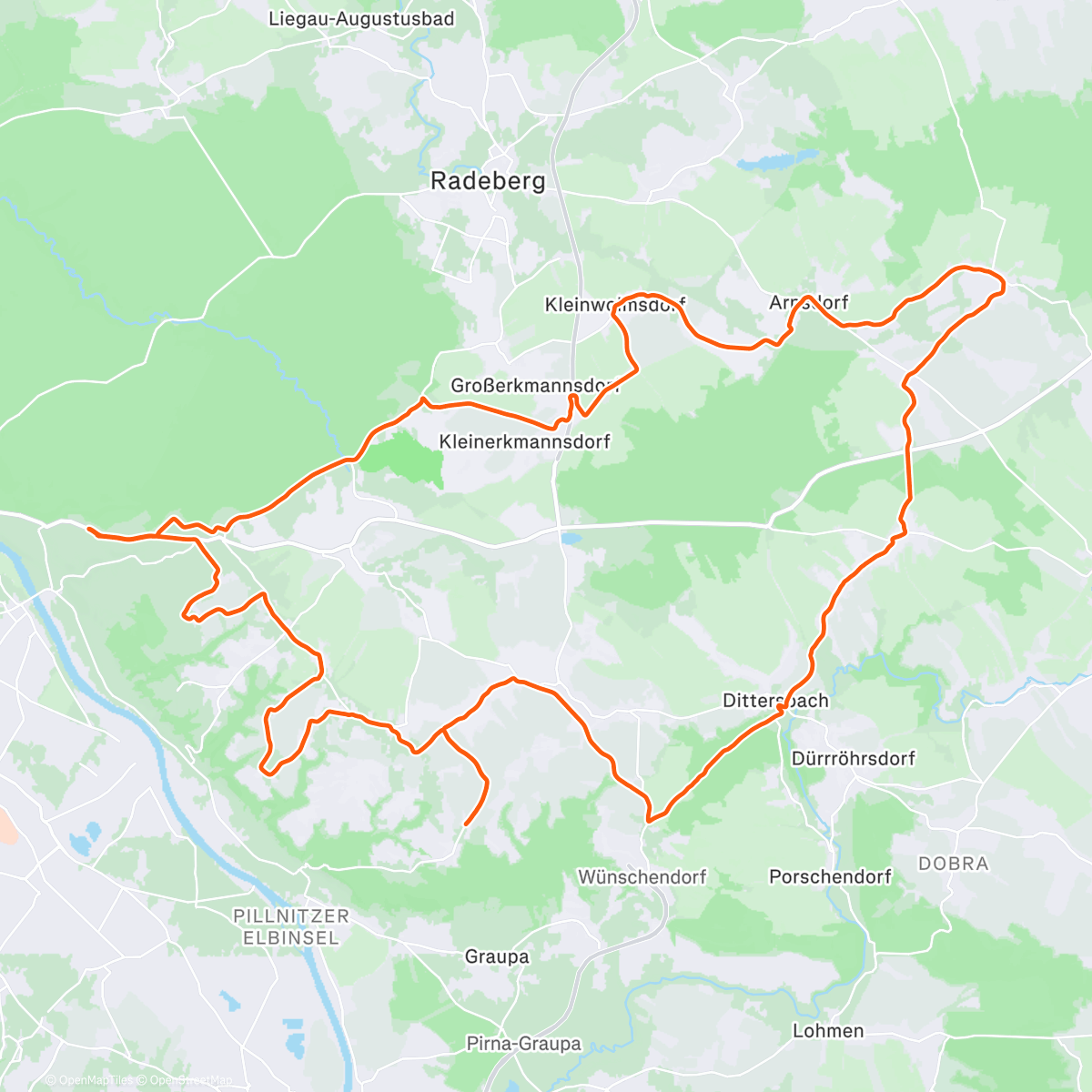 Map of the activity, Winter Ride | Gold
