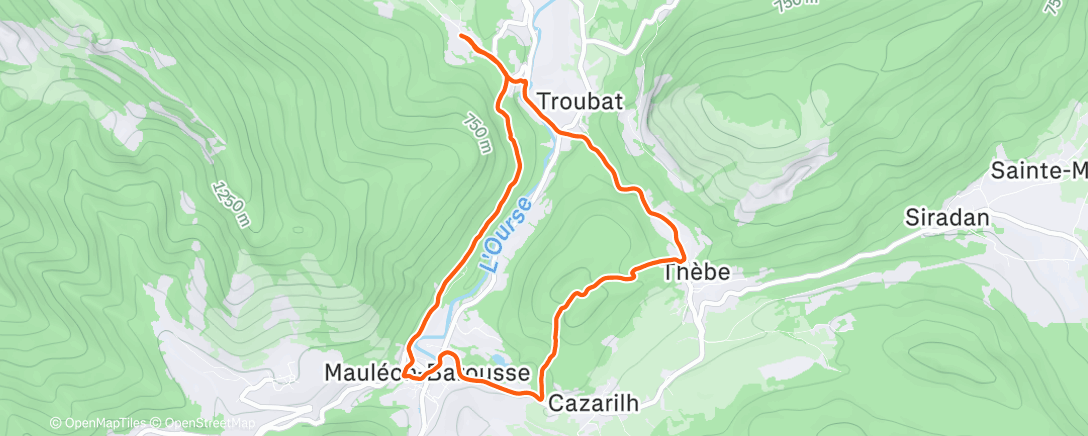 Map of the activity, Morning Trail Run