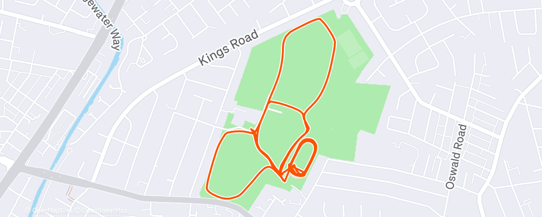 Map of the activity, Afternoon Run