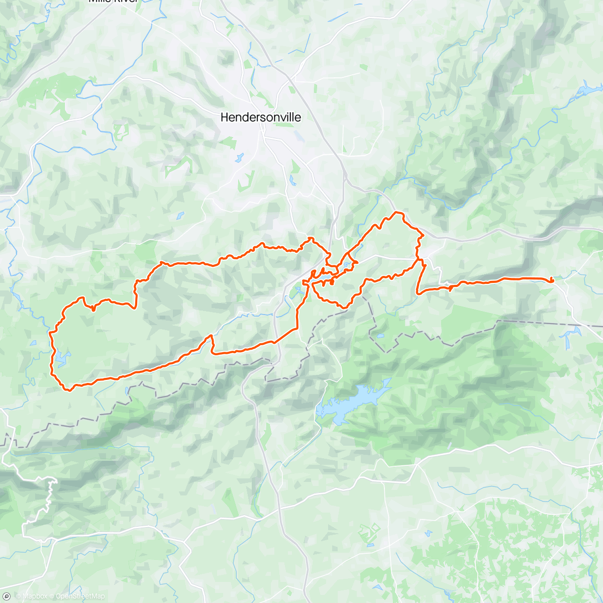 Map of the activity, Dupont gravel loop from Tryon 🥵🚵🏼