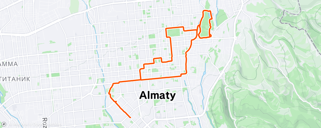 Map of the activity, Вечерний забег