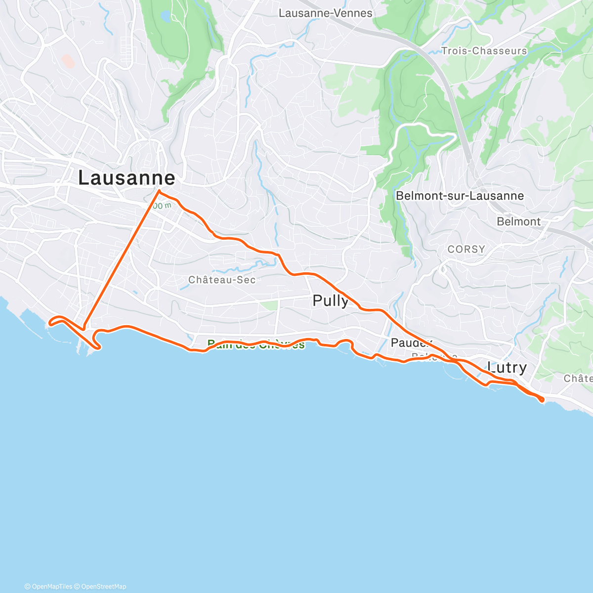 Map of the activity, Morning Run