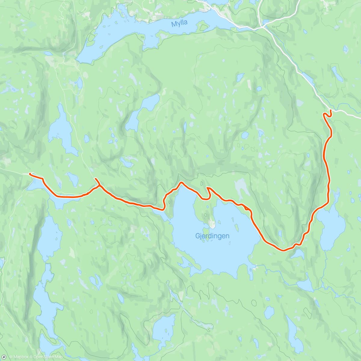 Map of the activity, Vårskitur