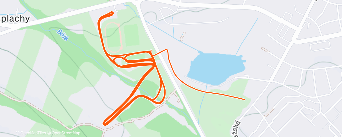 Map of the activity, Běžky skate - vrchlabská větrná paráda