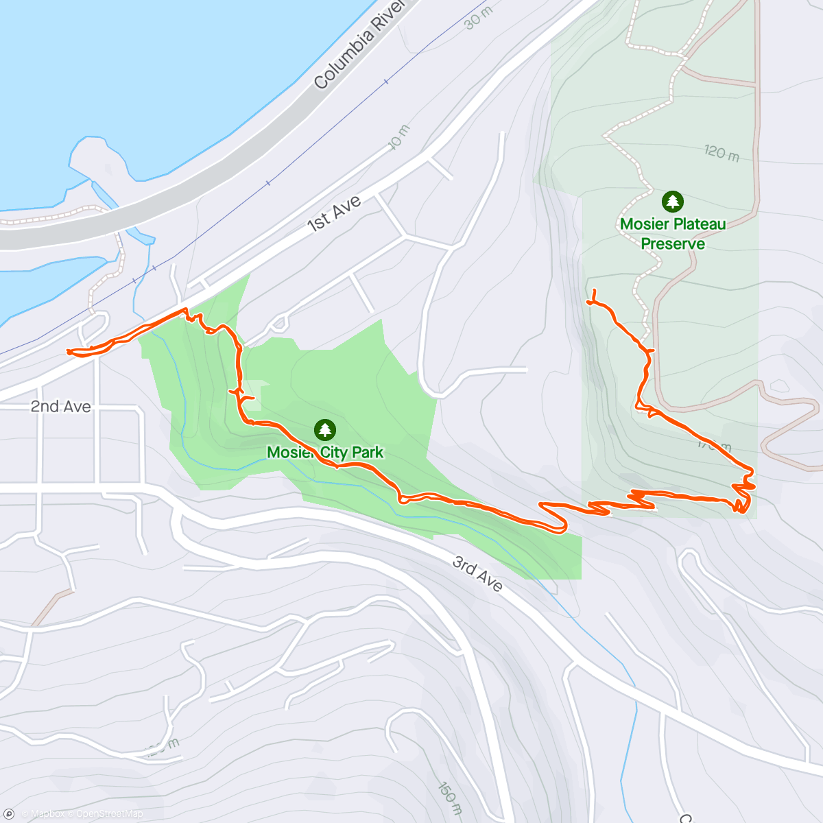 Map of the activity, Mosier Plateau, Oregon