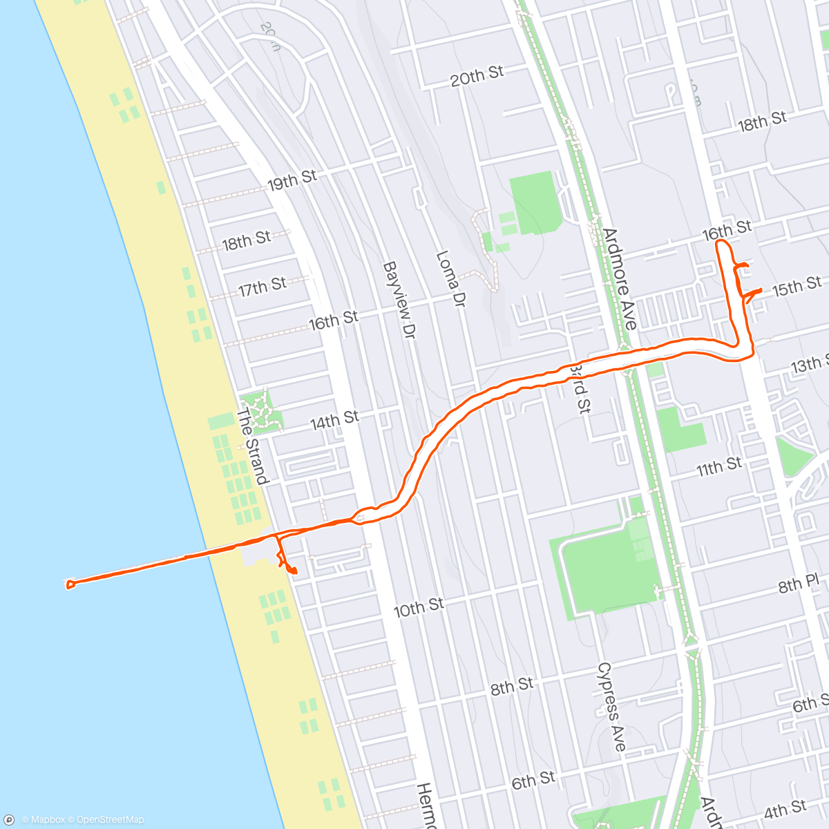 Map of the activity, Hermosa Walk