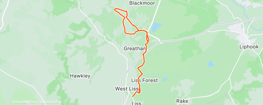 Map of the activity, Detoured as Longmoor shut