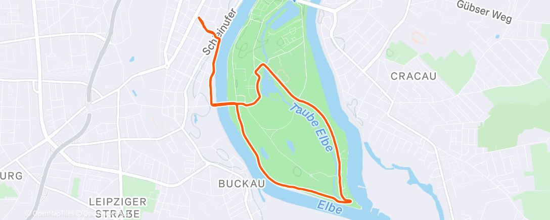 Map of the activity, Lauf am Morgen