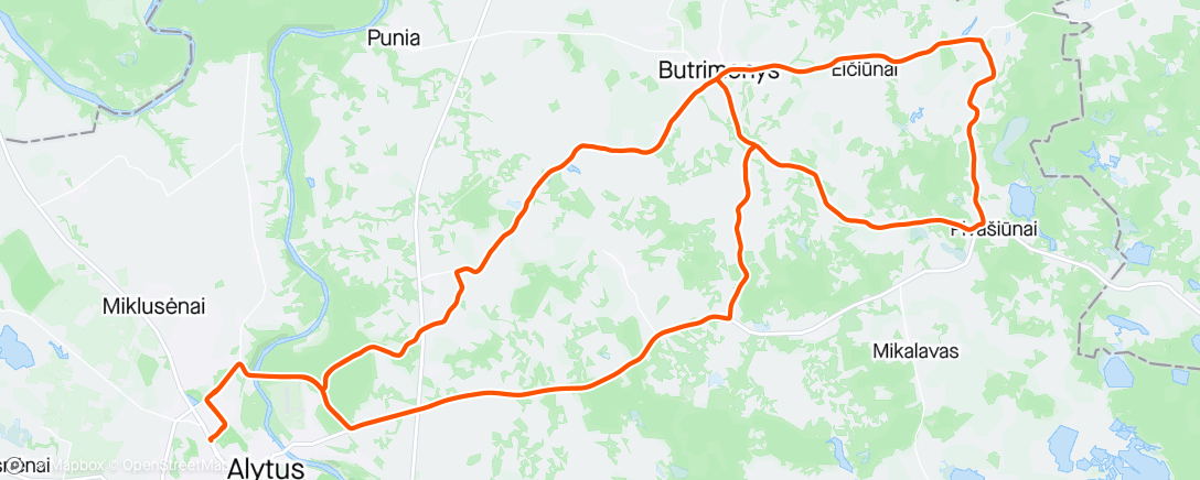 Map of the activity, Tour of Lithuania stage 5