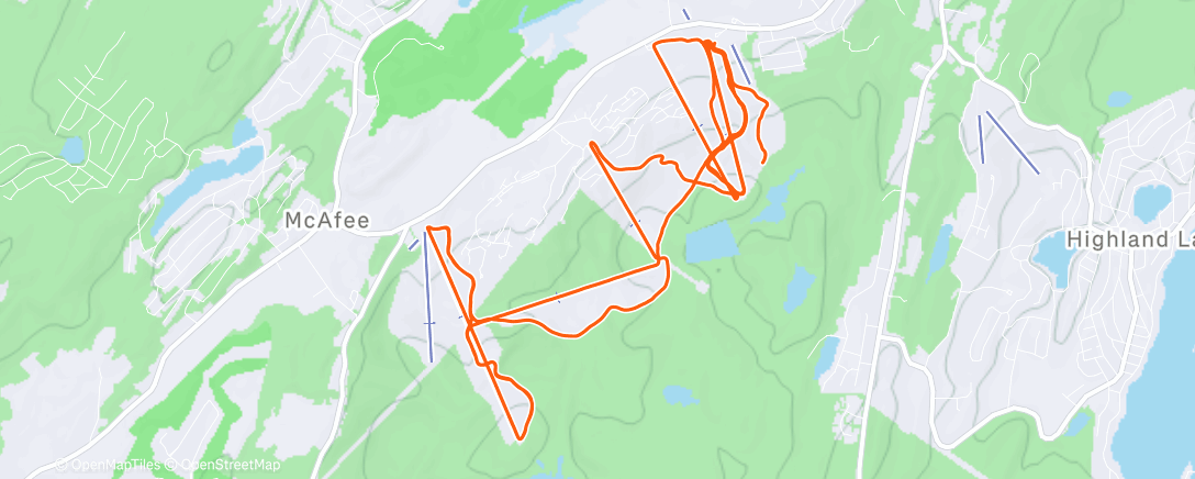Map of the activity, Mountain Creek Snowboard session