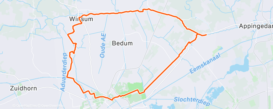 Map of the activity, Eindelijk weer eens fietsen