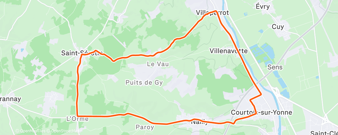 Map of the activity, Lunch Ride