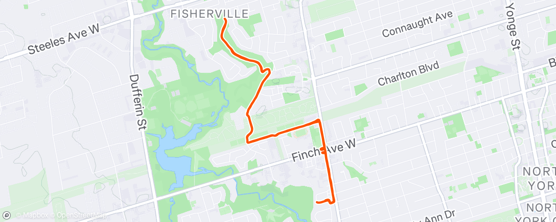 Map of the activity, Evening Run