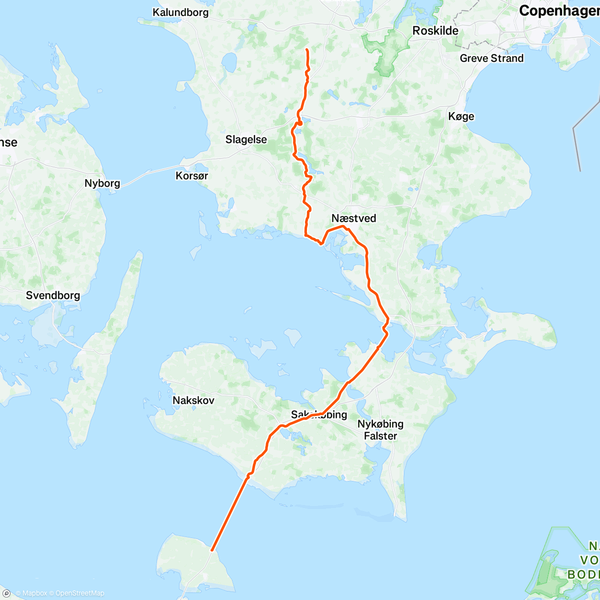 Map of the activity, Hamburg to Lund 2/4: today Fehmarn to Ugerløse