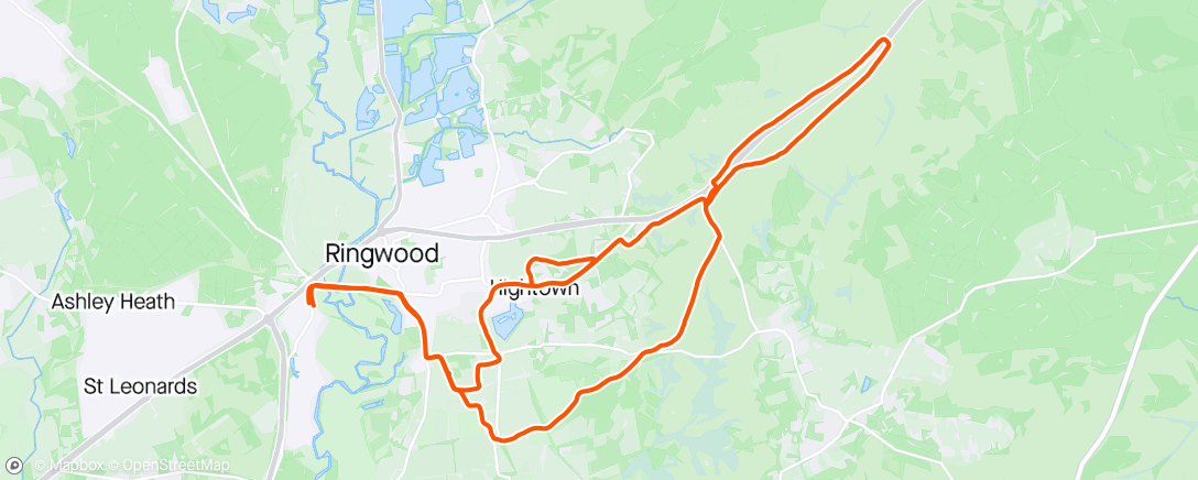 Map of the activity, Zone 2 gravel ride