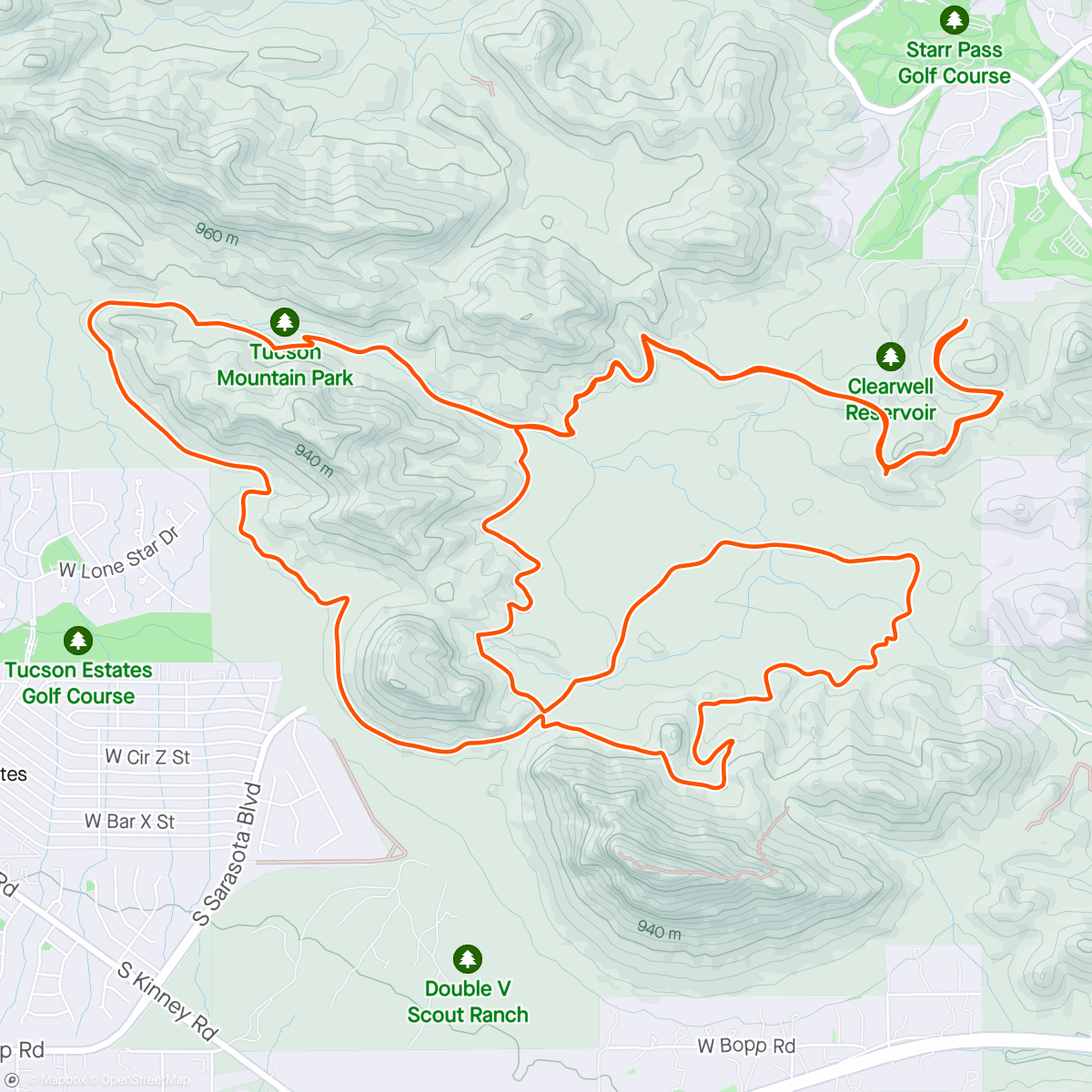 Mapa da atividade, Starr Pass
