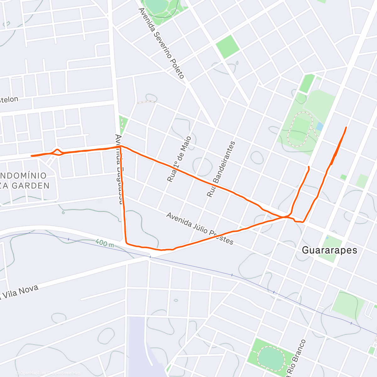 Map of the activity, Corrida matinal